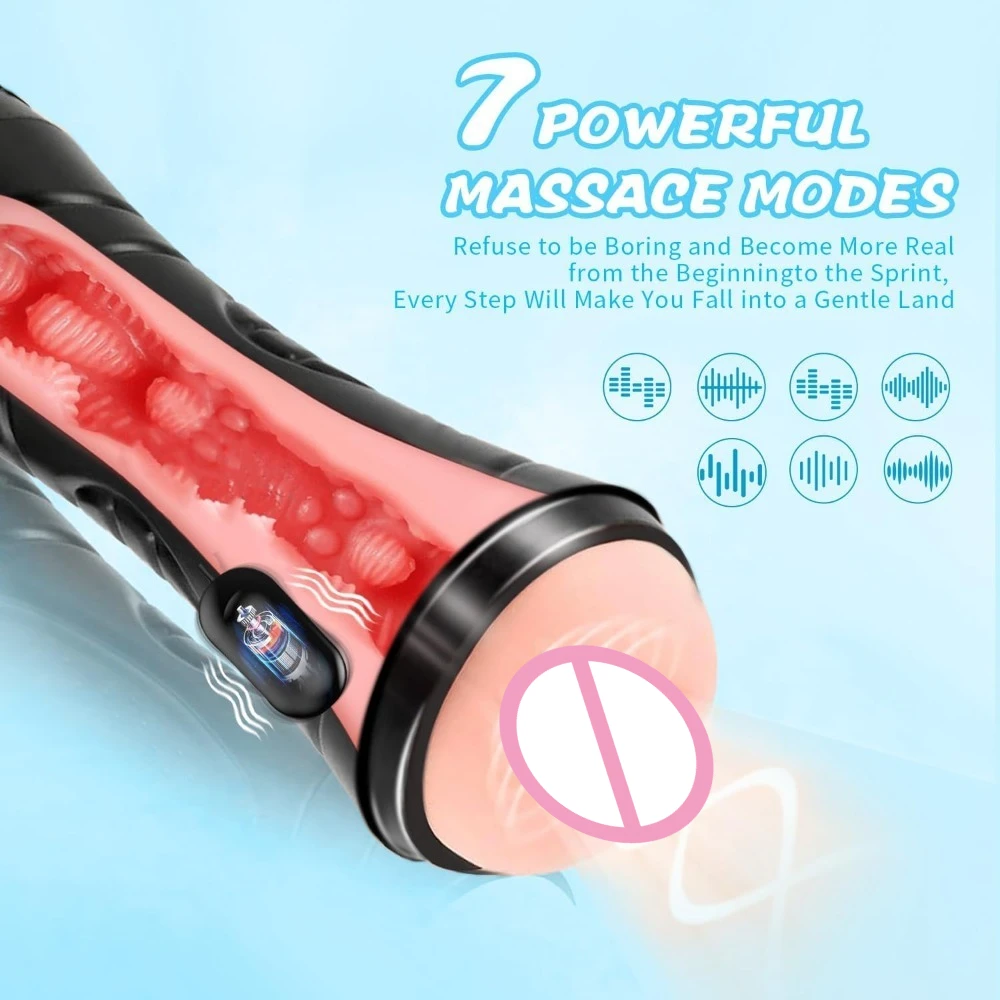 Male Masturbator Sucking Rotation Endurance Exercise Flesh Like LIght Vibratin 2-in-1 Masturbaror Parar Hombre Sex Toys for Men view 3