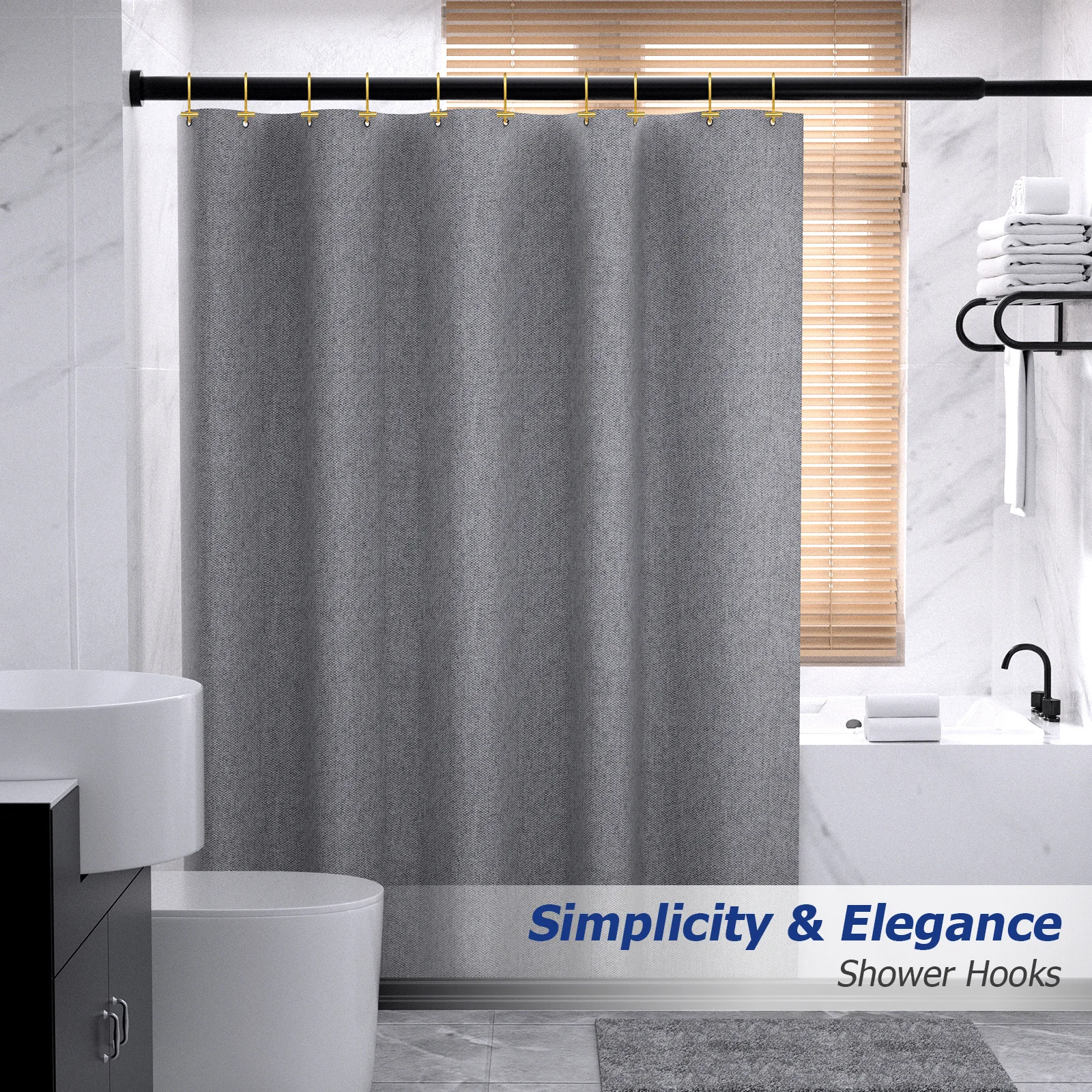 

12Pcs Iron S Hooks Gold Color Strong Load Bearing Shower Curtain Rings Hooks for Bathroom Kitchen Multi-Purpose Hanging