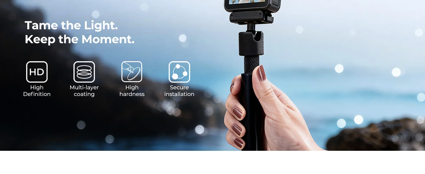 K&F CONCEPT ND CPL Schwarzdiffusionsfilter 1/4 Set für DJI Osmo Nano Vlogging Kamera Neutraldichte Polarisationsfilter HD optisc – Detail 17