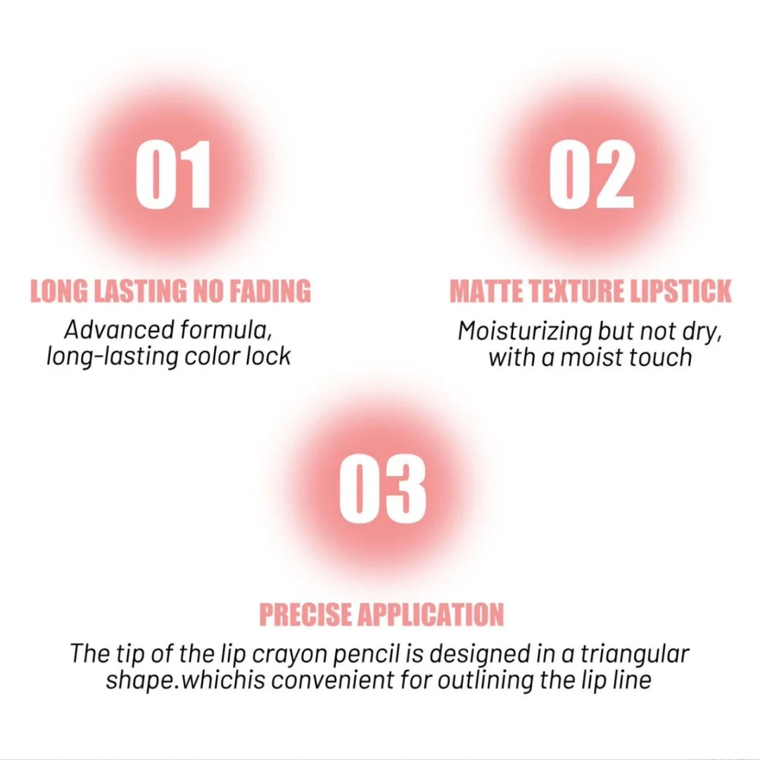 ลิปสติกเนื้อแมท 8 สี เซ็กซี่ กันน้ำ ติดทนนาน เนื้อกำมะหยี่ ลิปไลเนอร์แบบแท่ง เขียนง่าย เนียนนุ่ม ไม่ติดแก้ว