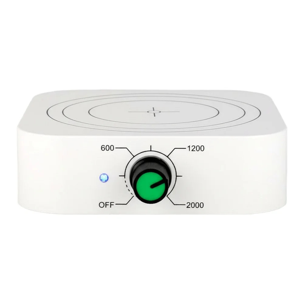 

Лабораторная магнитная мешалка с диапазоном скорости, 300-2000 об/мин, бесщеточный двигатель, литиевая батарея и нескользящее основание для стабильного смешивания