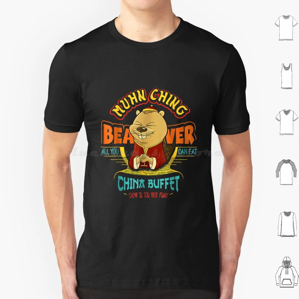 Camisa de castor Muhn Ching, todo puedes comer camiseta de Buffet Chow, camisa de Meme de castor, camiseta de Meme Viral de oso, camiseta fresca de algodón 6xl