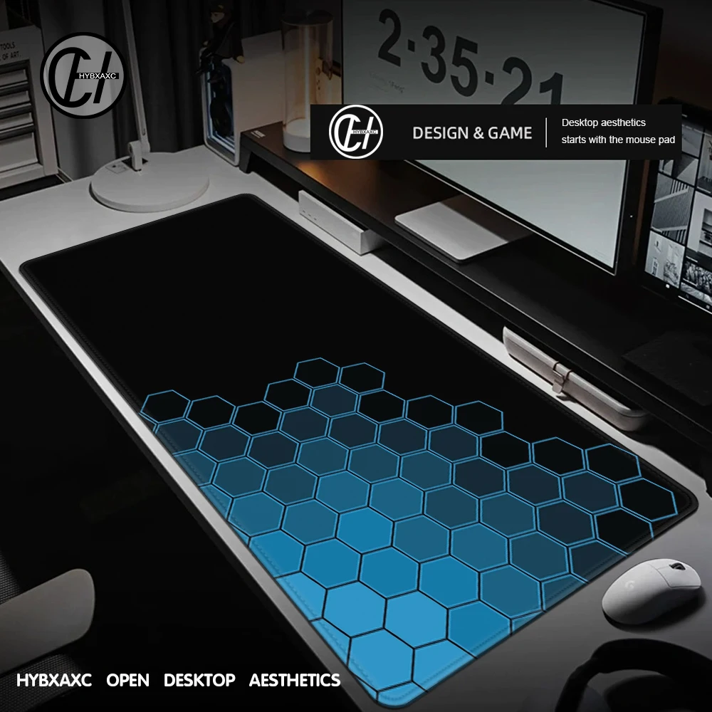 Sechseckiges geometrisches Mauspad, Schreibtisch-Mauspad, niedliches HD-Schreibtischunterlage, erweiterte Gaming-Tastaturmatten, großes XXL-Gamer-Mauspad, 100 x 50 cm