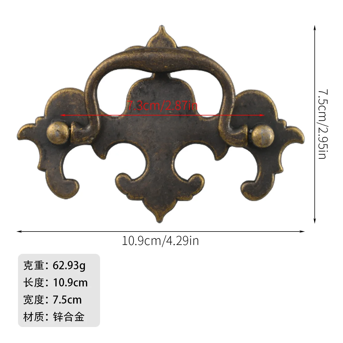 -408 European antique cabinet door handle drawer closet door hardware strip small handle