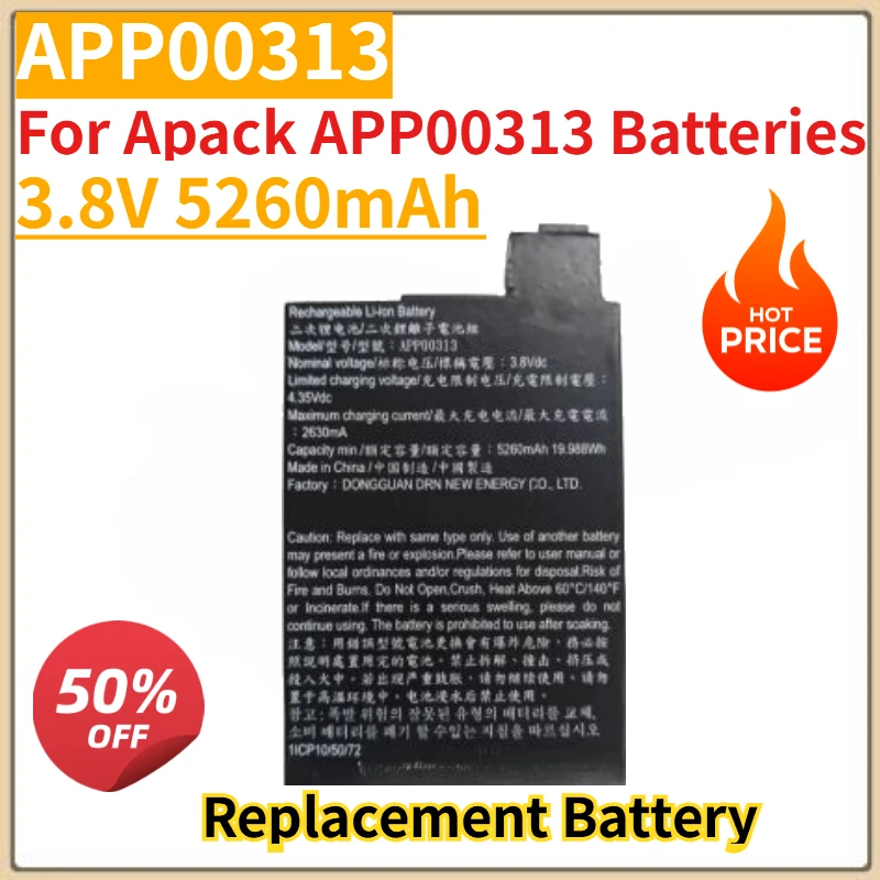 

High Quality New APP00313 Mobile Phone Battery 3.8V 5260mAh For Apack APP00313 Batteries