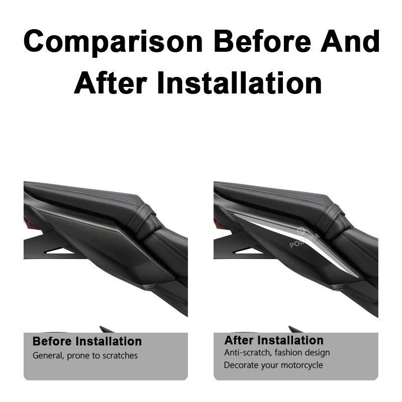 POSFIRA Motorcycle Rear Seat Stickers Vinyl Decal for Honda CB650R 2026 2025 2024 CB 650R 650 R Fairing Decoration Accessories