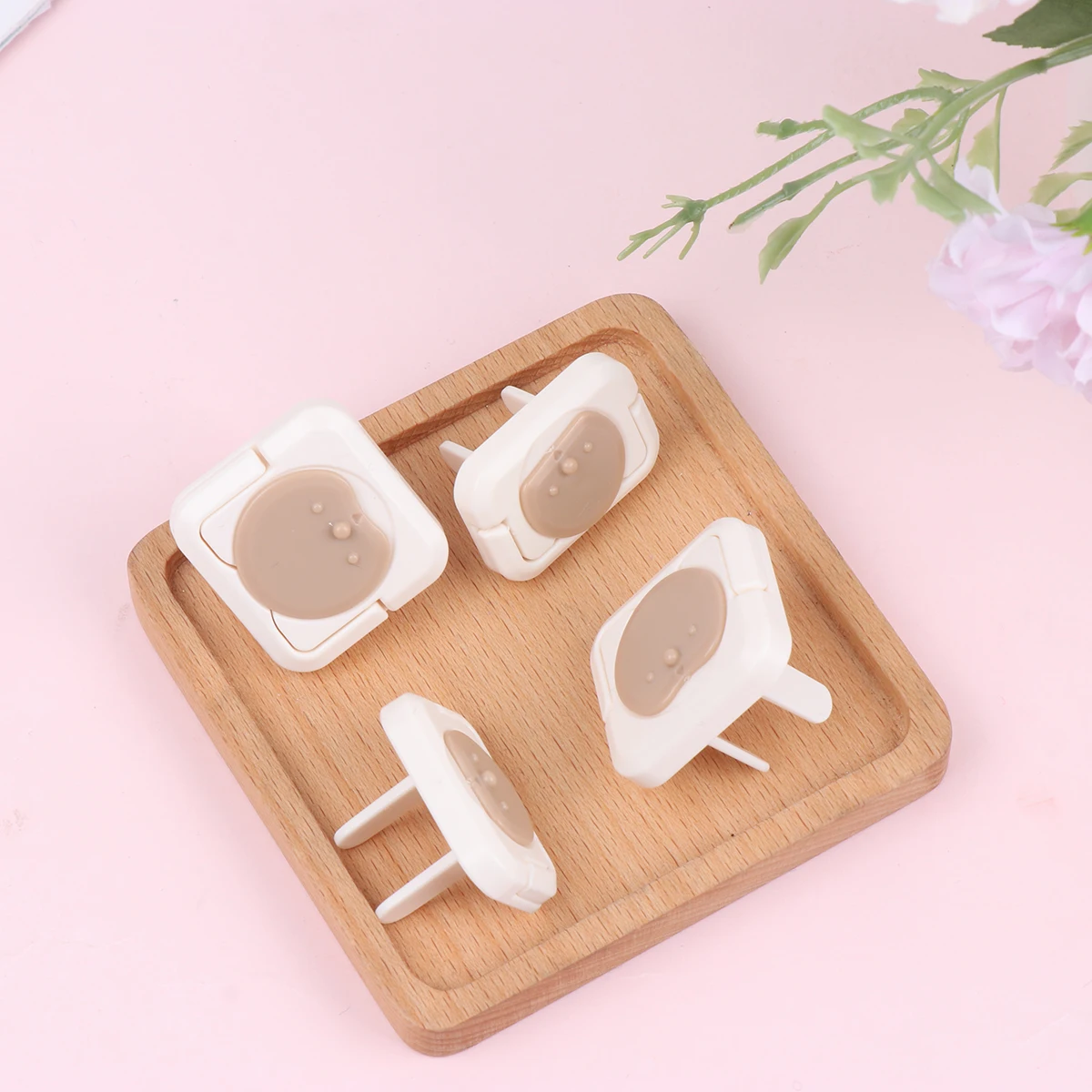 

24 Pcs Socket Cover Durable Baby Proof Power Outlet Protector Safe Reliable Home Use Brown Color Anti Shock Protection