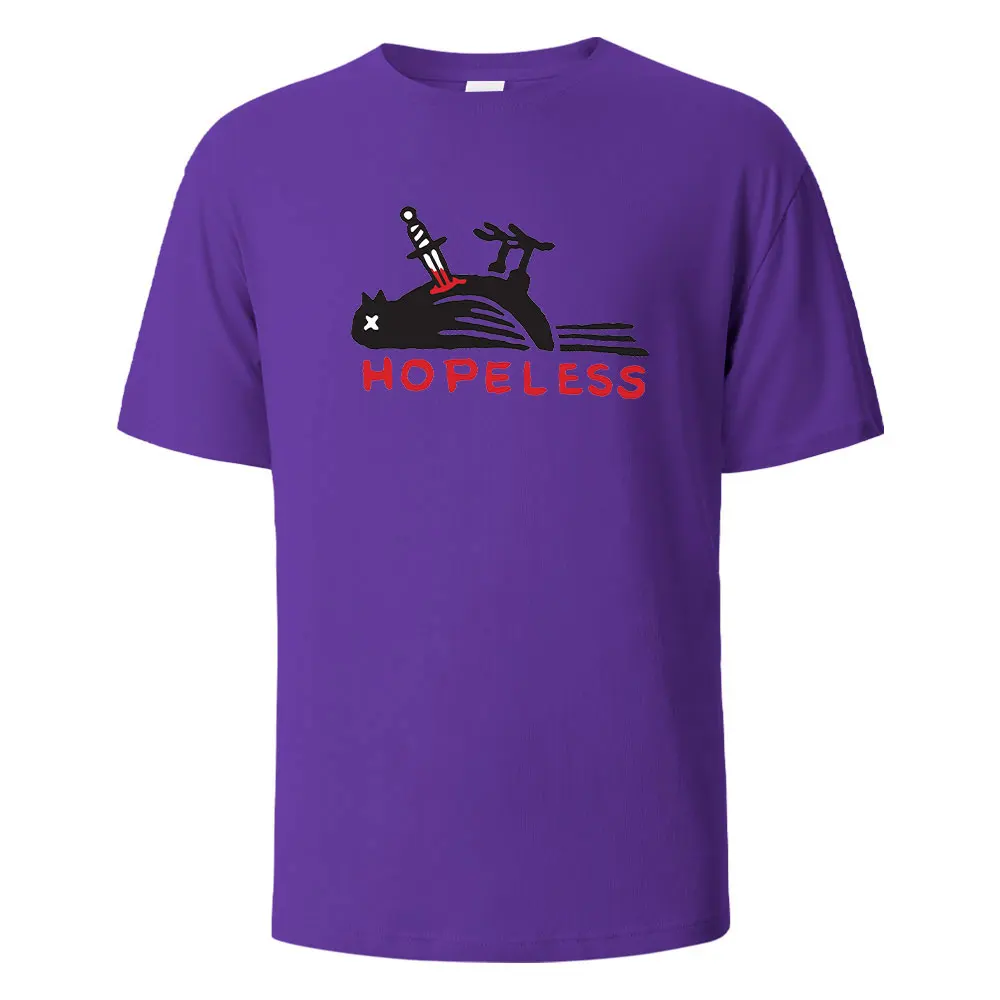 

Hopeless Print T-Shirt 100% Cotton Summer Tees For Men Women Oversize Casual TopsZQ