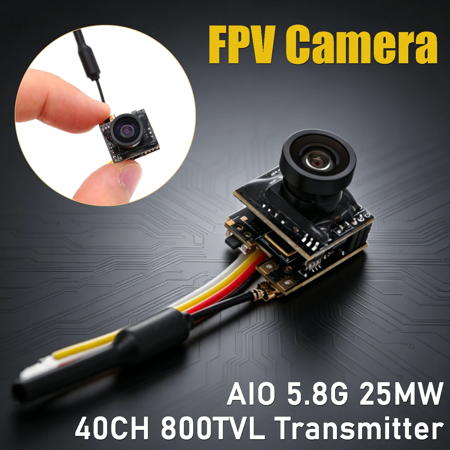 

5.8G 25MW 40CH 800TVL RC Micro FPV Camera AIO Transmitter LST-S2+ with OSD for RC FPV Racing Drone Quadcopter Model DIY Parts