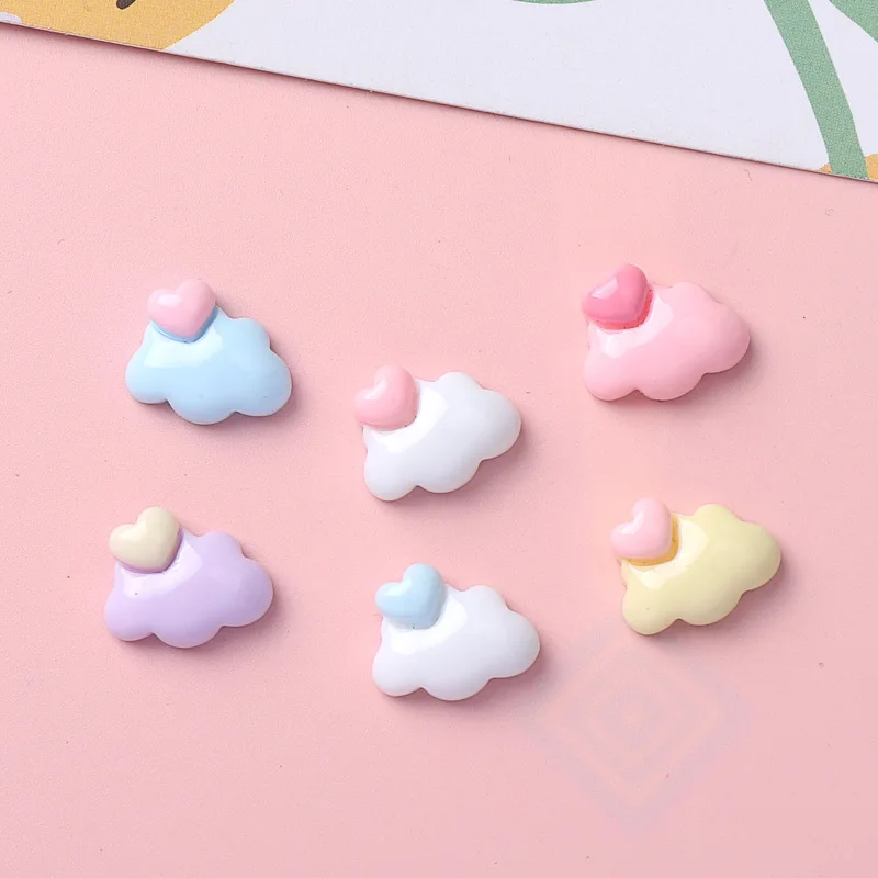 

10pcs mini resin cartoon cloud flatback for craft diy supplies cabochons charms for jewelry making scrampbooking embellishments