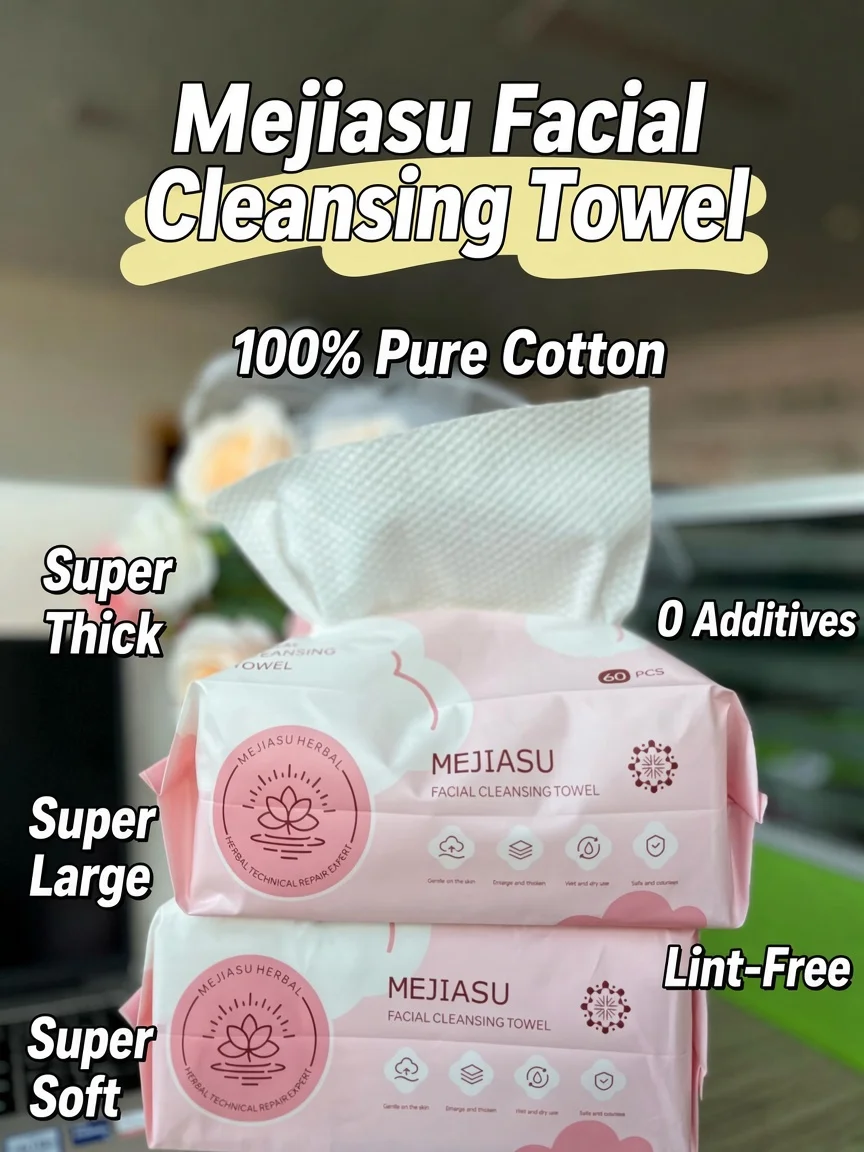 Pure Cotton Face Towel Ultra Soft & Thick Disposable Washing Towel 3D Texture Non-Woven Lint-Free Safe for Pregnant Women