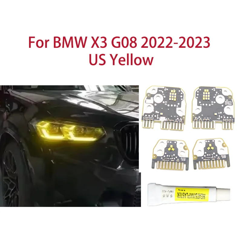 

1 пара для BMW X3 G08 22-23 версия для США лимонно-желтая автомобильная грыжа DRL чип модификация света «ангельские глазки» автомобильные фары чип балласта