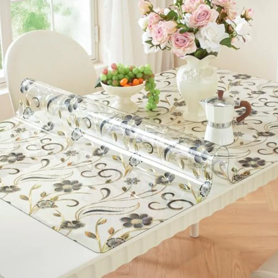 

Защитная накладка на стол LovePads с цветочным узором, 36 x 60 дюймов, толщина 1,5 мм, пластиковая, водонепроницаемая, виниловая, прямоугольная, для защиты стола
