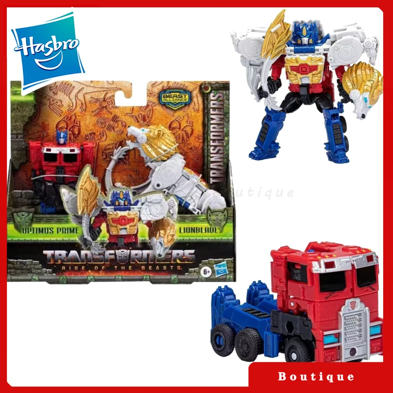 

In stock Hasbro Transformers toy Movie 7 Rise of The BeastsDeluxe Class Optimus Prime Lionblade Autobots Action Figures