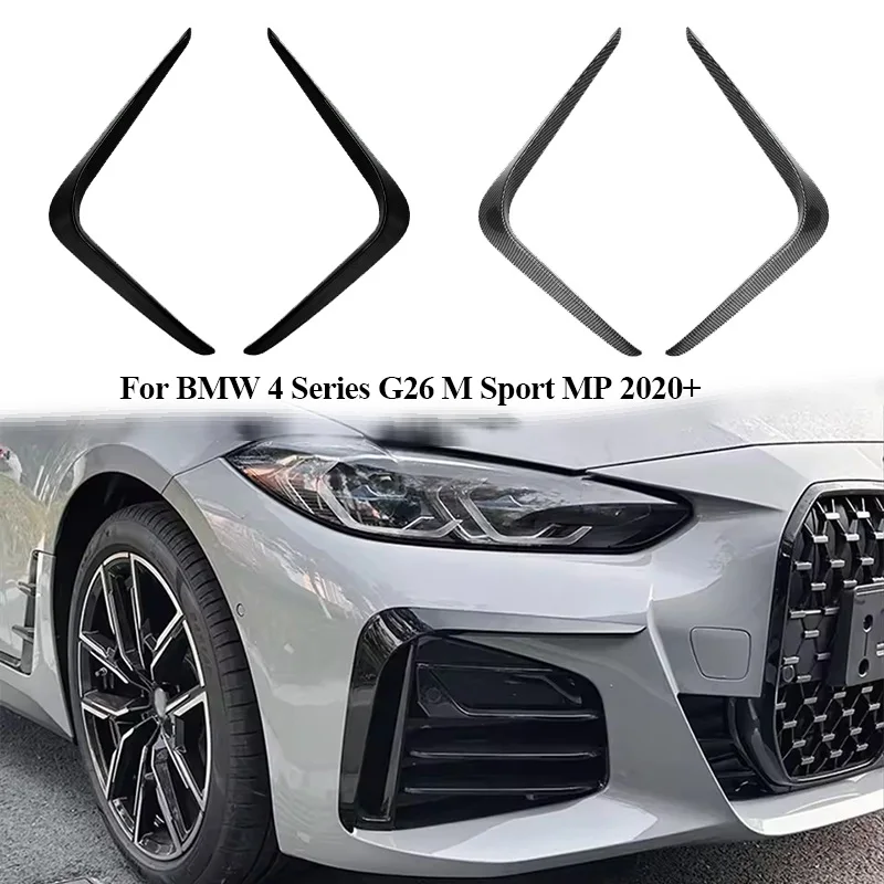 Car Front Fog Light Trim for BMW 4 Series G26 M Sport MP 2020+ Fog Lights Blade Side Wind Knife Splitter Spoiler Body Kits