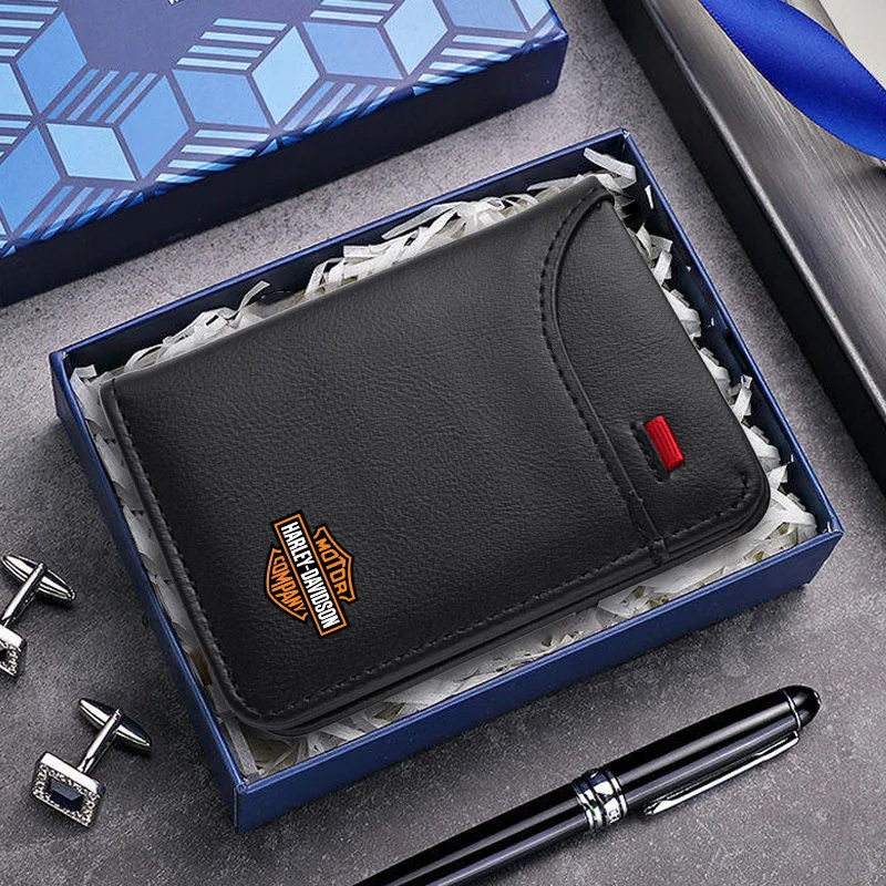 For Harley Davidson Pan America ADV 1250 PA1250 PANAMERICA Car Emblem Soft Wallet Leather Mini Credit Card Purse Portable Wallet view 3
