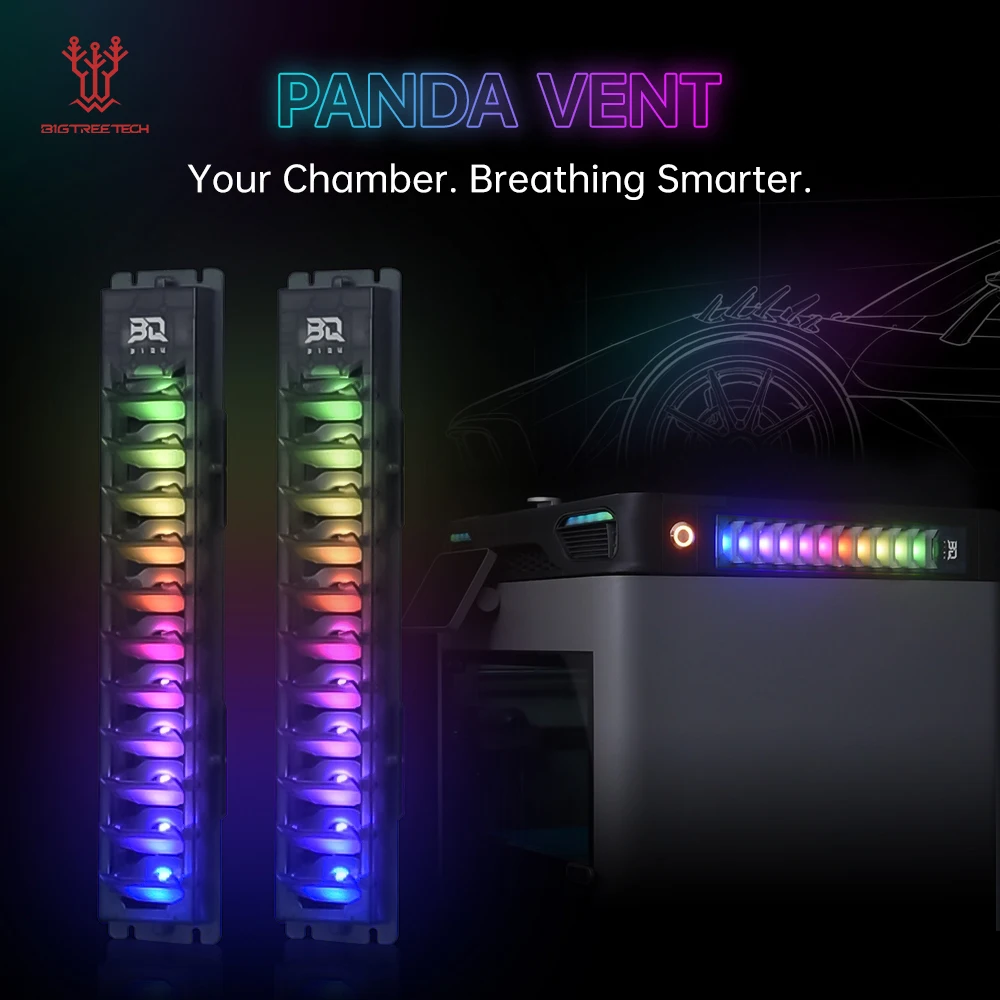 BIGTREETECH Panda Vent Smart Vent for Bambu Lab P1/P2/X1/X2 Auto Airflow Control Anti-Clog RGB Status Light Plug and Play