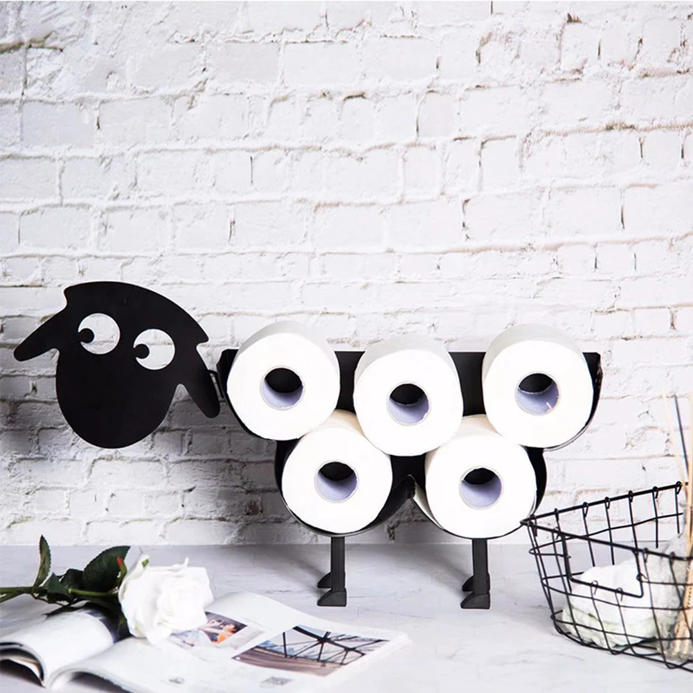 Toilet Rolled Paper Holder Bathroom Kitchen Storage Rack Tissue Storage Stand Bracket Cast Iron Storage Shelf Home Accessories