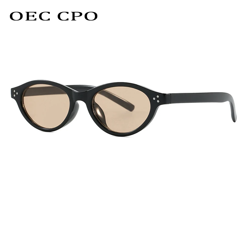 

OEC CPO Punk Rivets Oval Women Men Sunglasses Fashion Multicolored Shades UV400 Sun Glasses Female Round Eyewear
