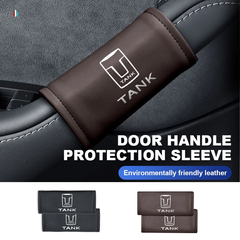 

Leather Car Door Interior Handle Anti Wear Protective Cover For TANK Great Wall GWM WEY 300 500300500