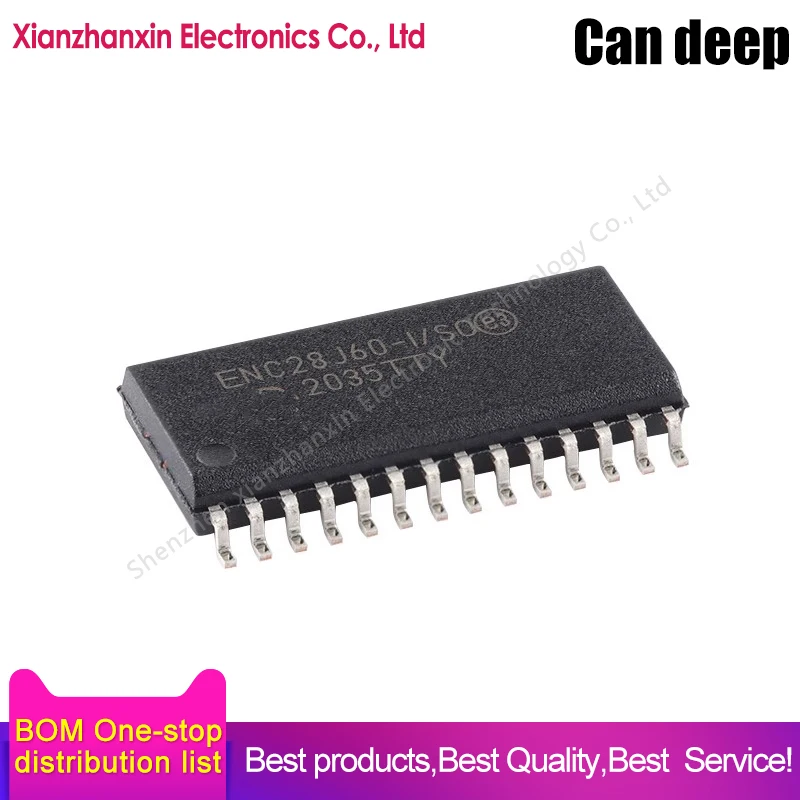 1 ~ 5 unids/lote ENC28J60-I/SO ENC28J60 SOIC-28 chip controlador Ethernet independiente