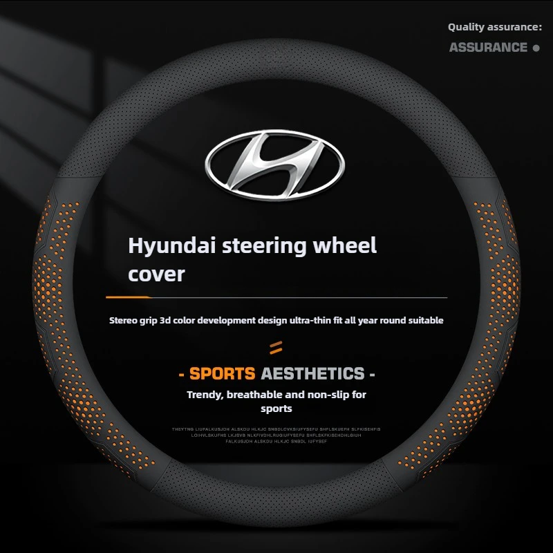 Leather Car Steering Wheel Cover for Hyundai Tucson Kona i30 ioniq 5 6 Palisade Santafe Elantra Sonata Creta Nexo Accessories