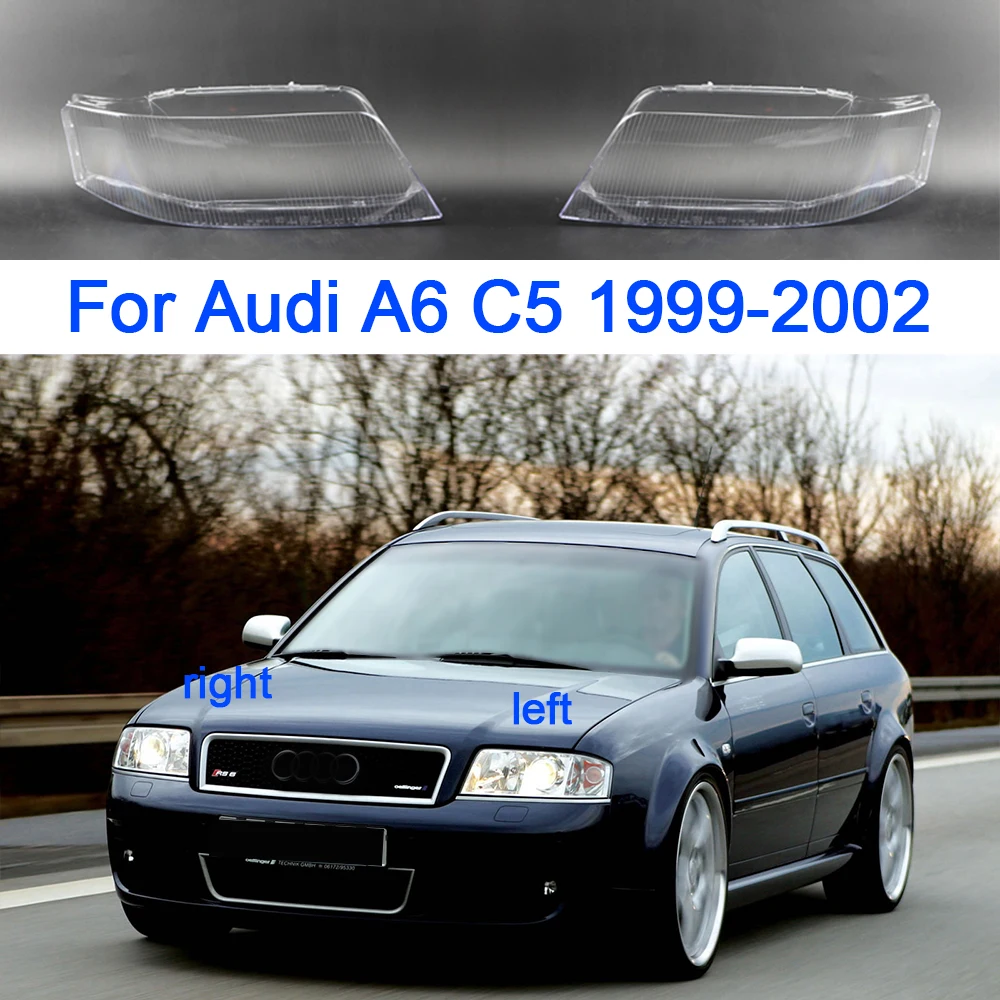 

Car Headlight Cover For Audi A6 C5 1999 2000 2001 2002 Transparent Lampshade Glass Lens Shell Replacement Car Accessoires