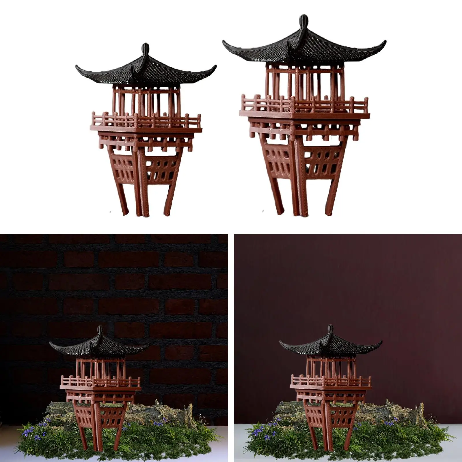 

Miniature Chinese Pavilion Statue Traditional for Garden Aquarium Desktop