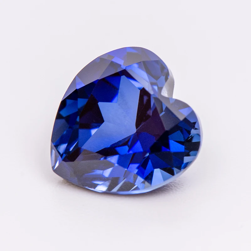 Lab Grown Sapphire Extremely Shiny Royal Blue Color Heart Shape DIY Charms Jewelry Making Ring Earrings Selectable Certificate