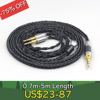 LN007410 16 Core 7N OCC Black Braided Earphone Cable For Hifiman HE560 HE-350 HE1000 XiaoMi Headphone 2.5mm pin LN007410