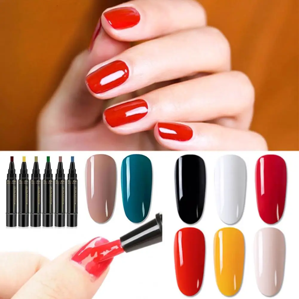 Easy Application Nail Pen Quick Dry Nail Polish Pen Portable 3-in-1 Nail Polish Pen Set for Quick Drying Uv-free for Home