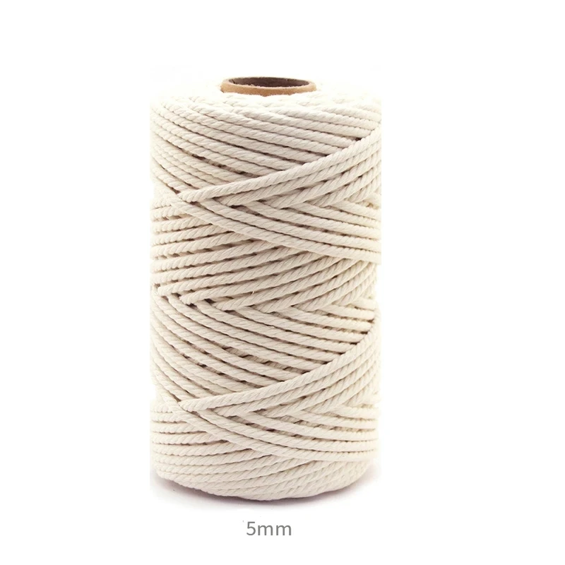 Macrame Koord 1/2/3/4/5/6Mm 109/218Yards Katoen Macrame Touw Ambachtelijk Koord Voor Diy Ambachten Breien Plant Hangers Kerst Bruiloft