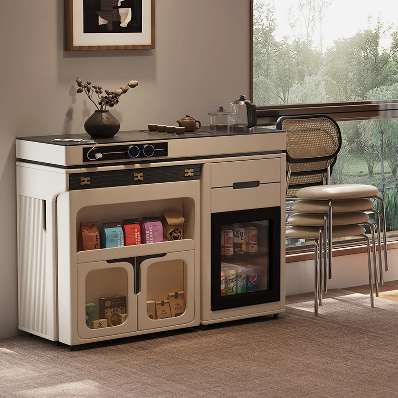 

Retractable folding side cabinet