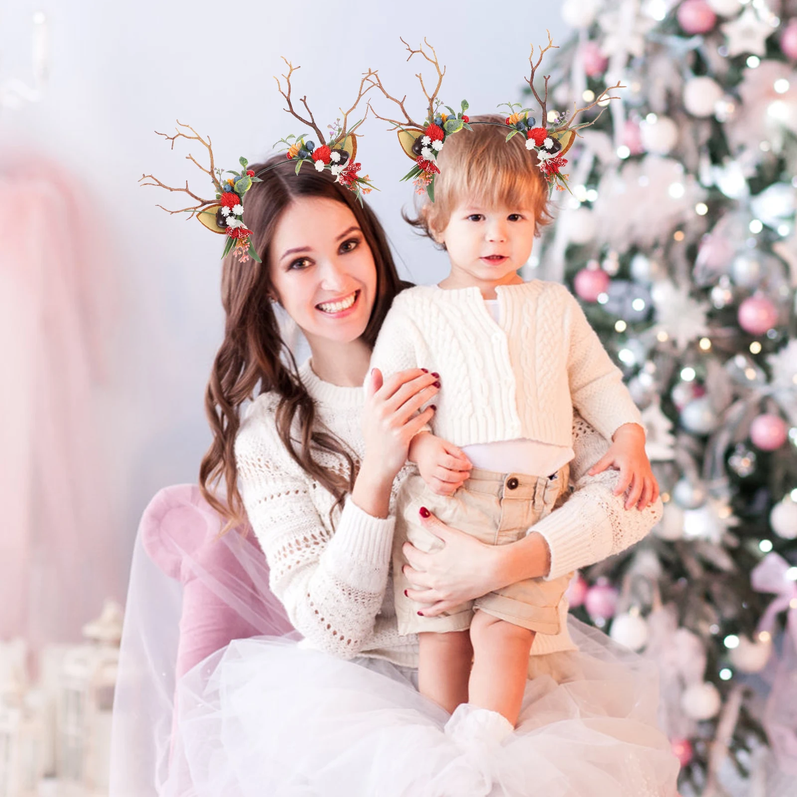 

Antler Headband Headdress Xmas Hairband Party Decor Plastic Branch Wear Christmas Costumes Festive Accessories