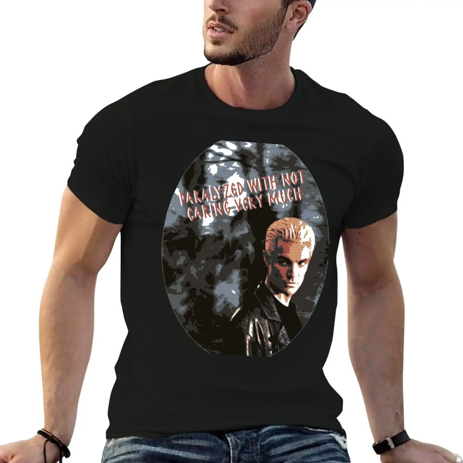 

Paralyzed with not caring very much T-Shirt man t shirts graphic man t shirts cotton T-Shirt