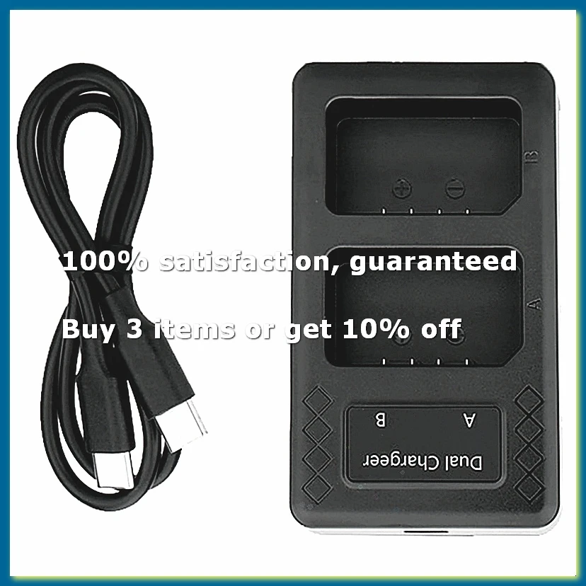 Portable 2-Slot Battery Charger for V1/V860III Series Flash Speedlite Batteries VB26A/B/30 Charging Case 5V/3A 15W-DT30