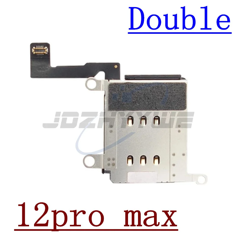 For iPhone 11 12 Mini Pro Max SE 2020 Single Double SiM Card Slot Tray Holder Reader Socket Flex Cable Replacement Parts