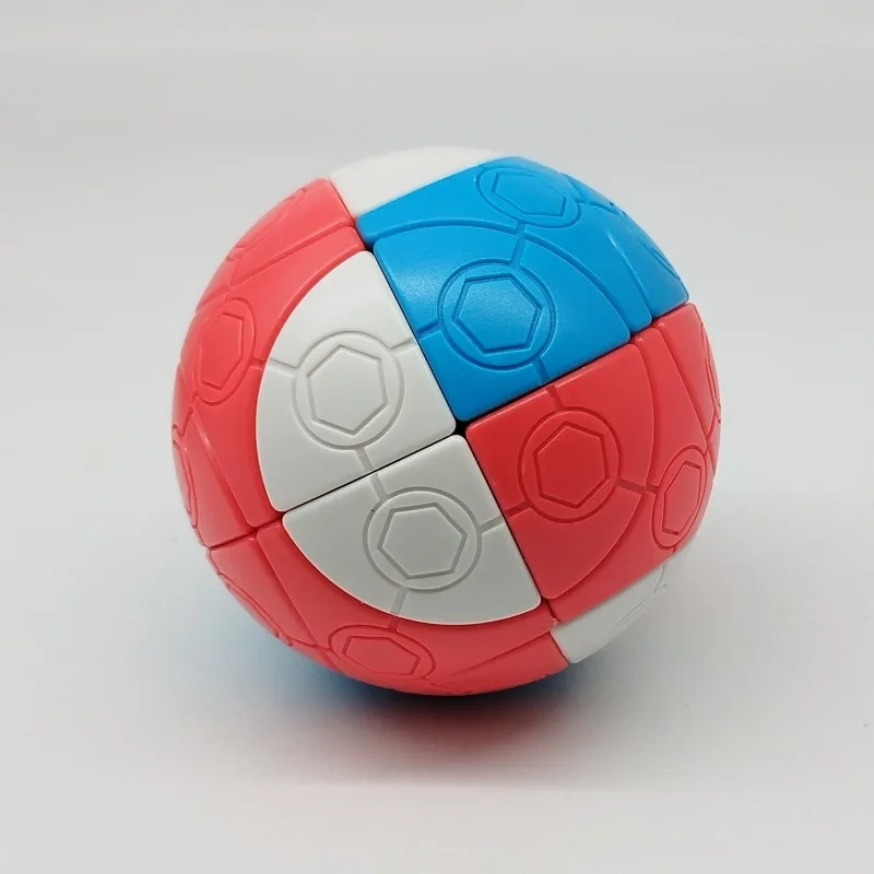 [wisdom] 2x2 esférico 2x 2 cubos de três cores 75mm bola mágica espanhola 2x2 cubo esférico quebra-cabeça infantil brinquedo presente brinquedo fidget