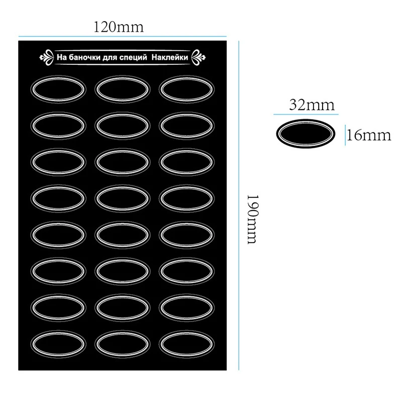 120Pcs Kitchen Jars Stickers For Cans Spice Labels Russian Waterproof Self-Adhesive Pantry Organizaton Blackboard Labels