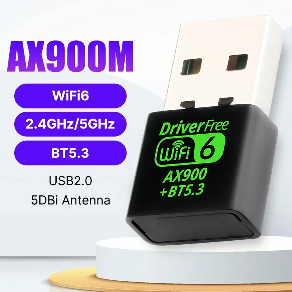 900 Мбит/с USB Wi-Fi Bluetooth 5,3 адаптер 2в1 Dongle двухдиапазонный сетевой беспроводной Wlan-приемник 2,4G и 5 ГГц для Win7/8/10 Delver Free