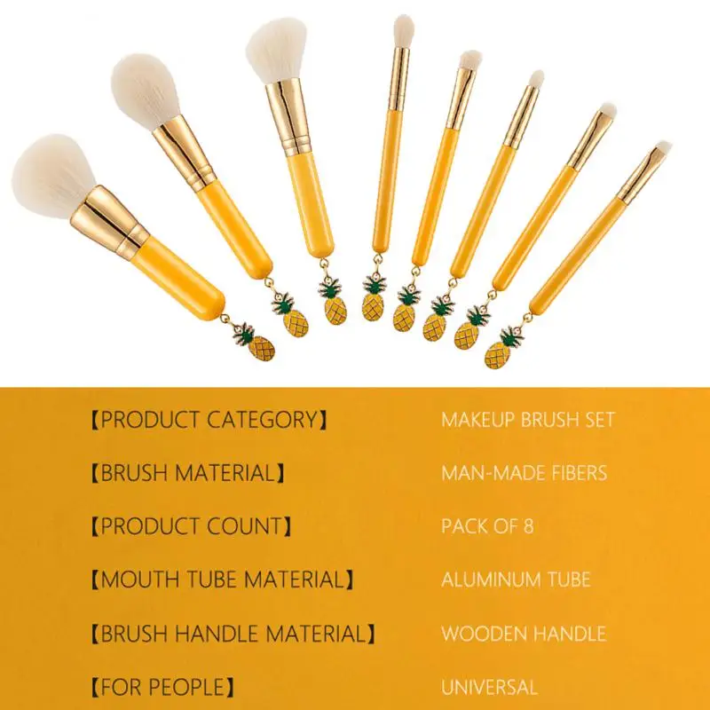 Makeup Brush Set New Pineapple Pendant Novice Loose Powder Eye Shadow Detail Brush Soft Professional Makeup Tool