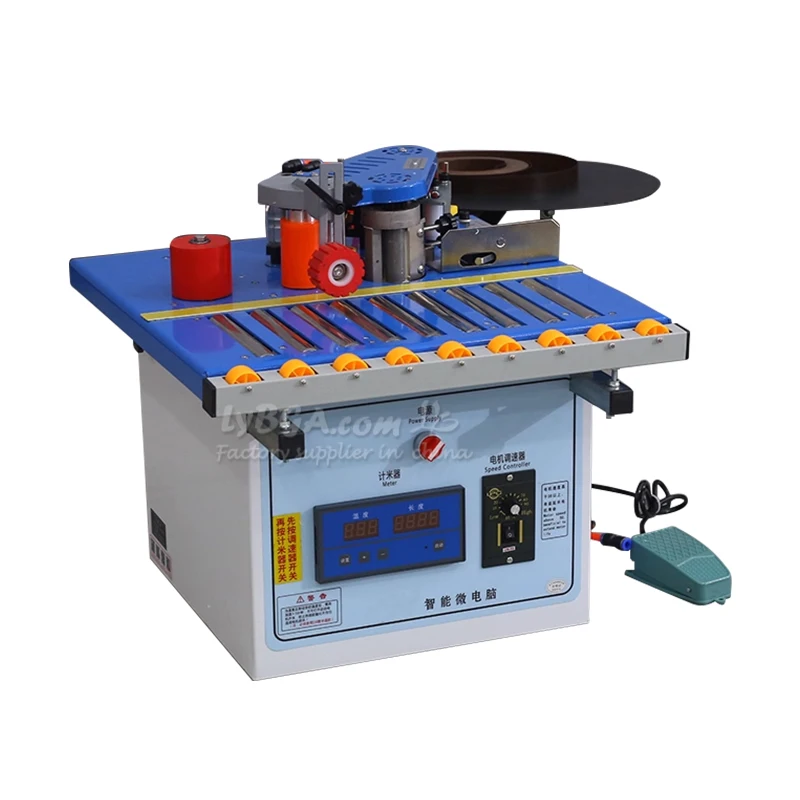 LY500 Roller Edge Bander Woodworking Straight & Curve Edge Banding Machine 6-60mm Width 5-10 Min Fast Heating Round Shaft Design
