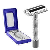 Double edge safety butterfly open shave safety razor for shaving men