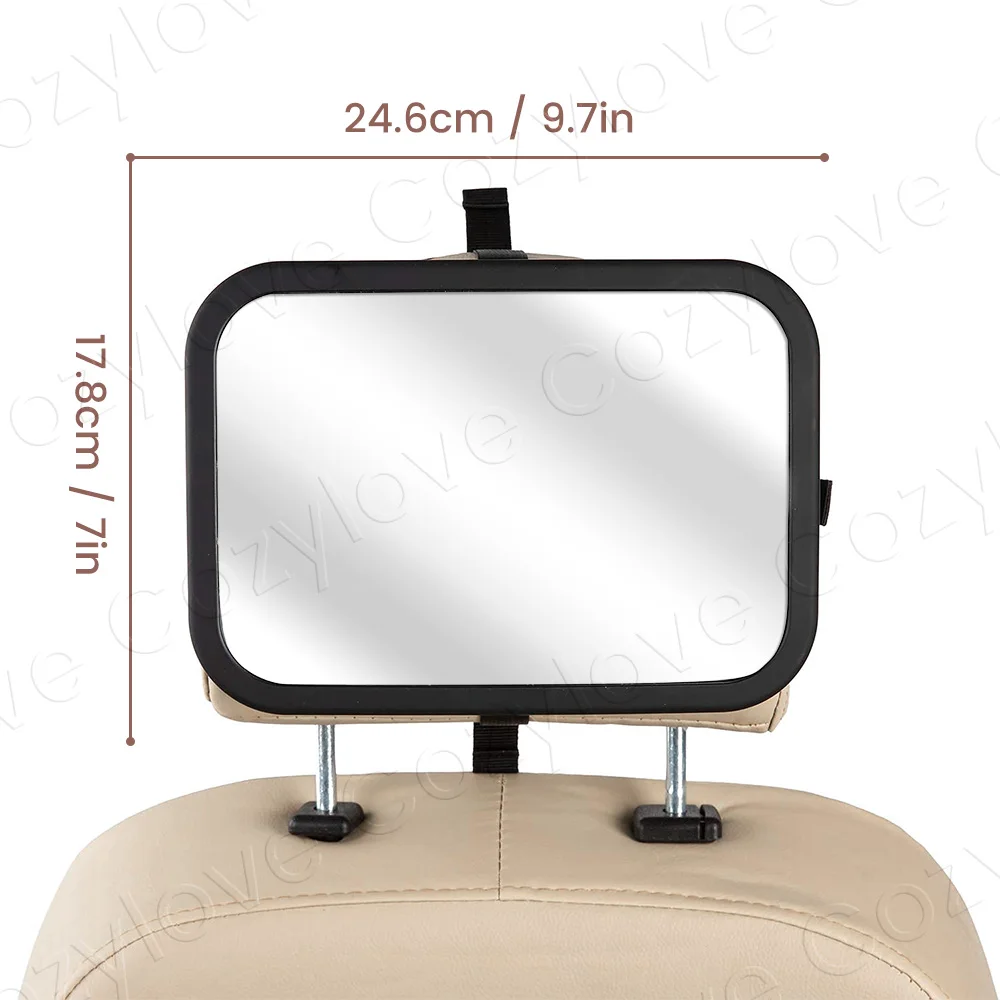 Wide Convex View Shatterproof Baby Car Mirror, Wide Convex View with Stable Mount & Matte Finish for Clear Rear Observation