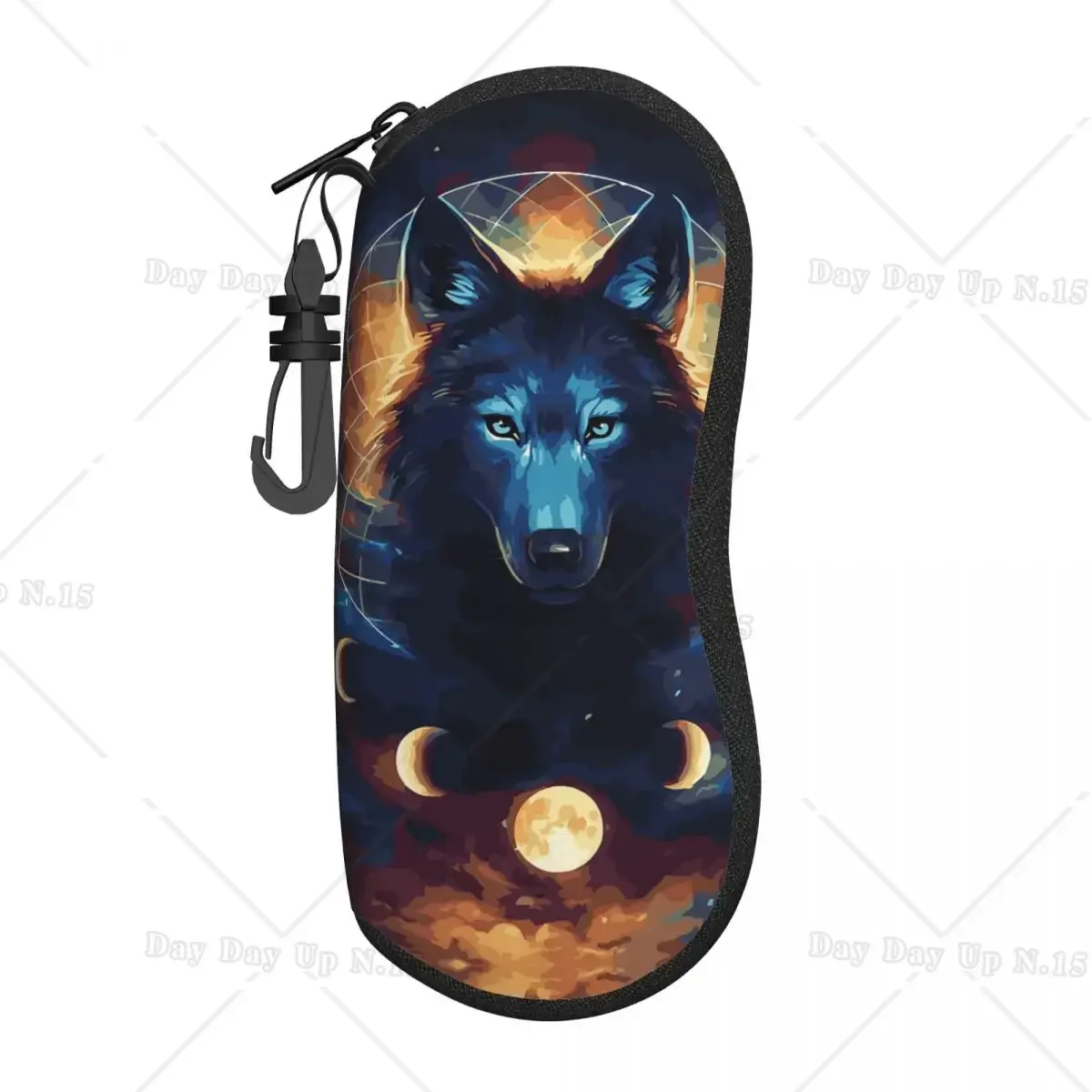 Art Lunar Wolf Glasses Case Box Moon Eclipse Galaxy Mandala Glasses Storage Box Charming Glasses Box