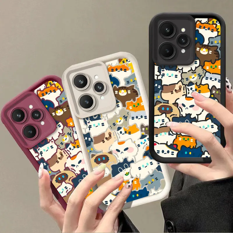 Flexible Silicone Case For Realme 15 Pro Realme 15T Protective Cover Shockproof Cat Print Pattern Fundas