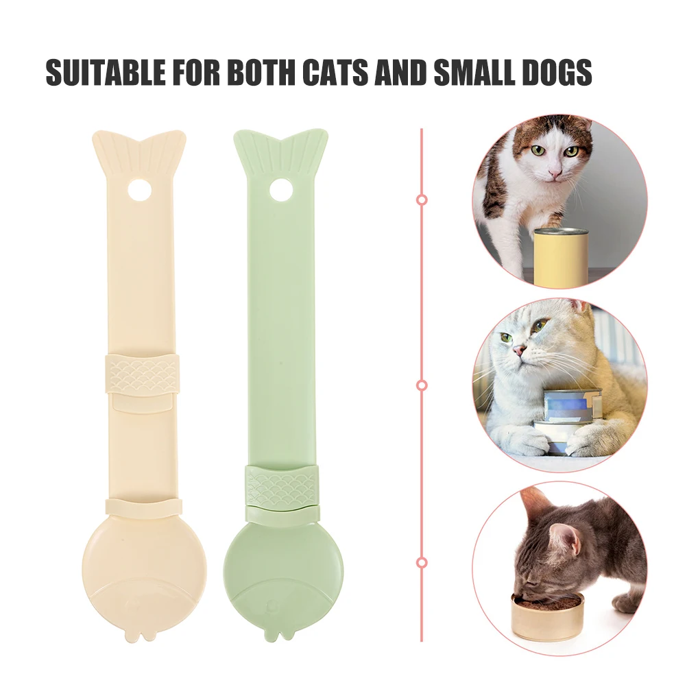Cuchara de alimentación para gatos para golosinas húmedas, dispensador de utensilios de comida para mascotas, cuchara Abs segura para lavavajillas, limpieza multifuncional, 2 uds.