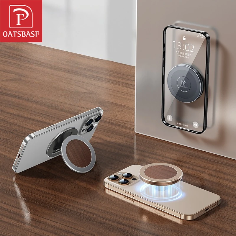 

Oatsbasf металлический складной двусторонний держатель для телефона MagSafe для iPhone Samsung универсальная регулируемая подставка под углом с сильным магнитом