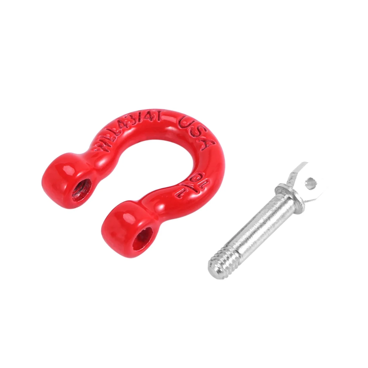 4Pcs Metal Bumper D-Ring Red Tow Hook Trailer Rescue Hook for 1/10 RC Crawler Car Traxxas TRX4 Axial SCX10 Upgrade Parts