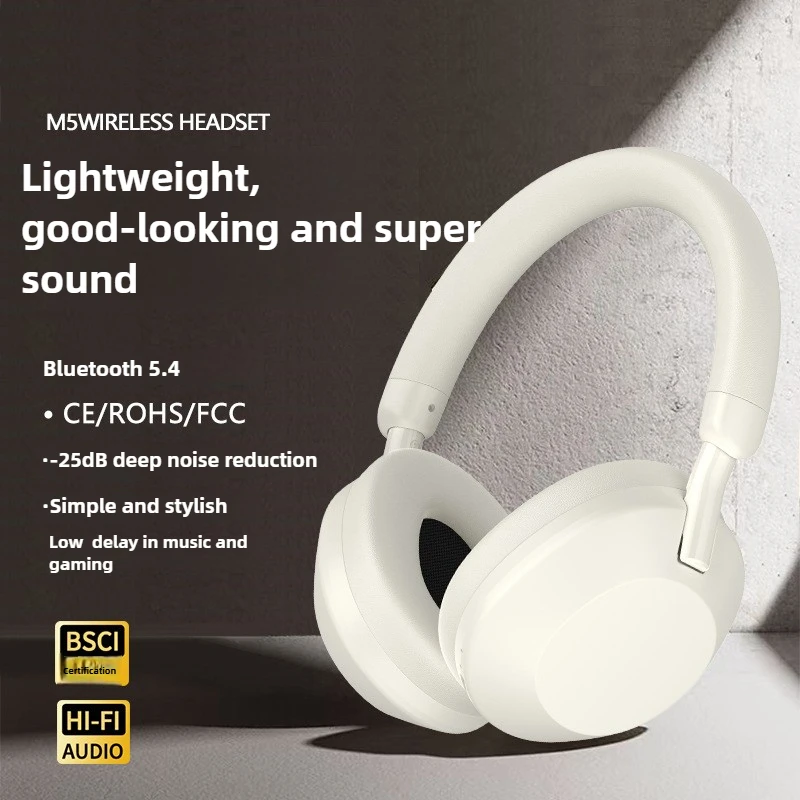 

2025 Новые беспроводные Bluetooth-наушники M5 ANC с активным шумоподавлением, игровая гарнитура, горячая распродажа